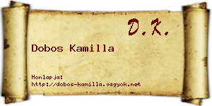 Dobos Kamilla névjegykártya